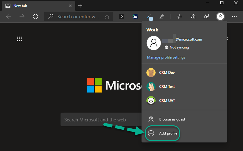 Login Multiple CRM Accounts In Microsoft Edge